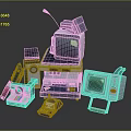 Retro Computer Peripheral Hardware 3d model