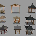 Pavilion Landscape Pavilion Antique Pavilion Outdoor Thatch Pavilion Hexagonal Pavilion Hall Pavilion Four Corner Pavilion Ancient Pavilion 3d model