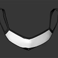 White Protective Mask With Black Straps Modern Design And Comfortable Fit 3d model