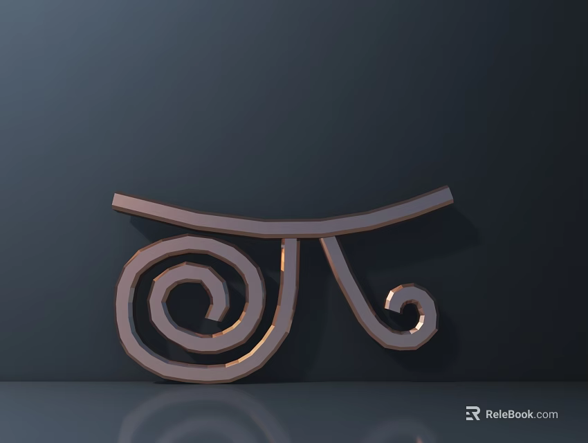 3D Rendered Metallic Greek Letter Pi Decorative Hardware Tools With Shiny Metal Texture 3d model 