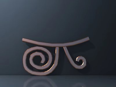 3D Rendered Metallic Greek Letter Pi Decorative Hardware Tools With Shiny Metal Texture 3d model