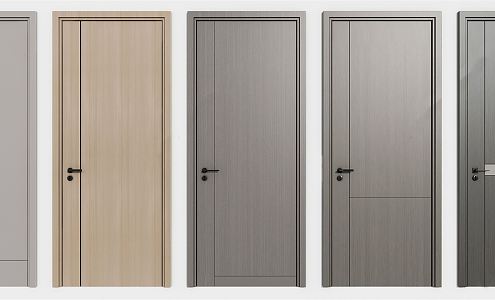 Modern swing door single door 3d model