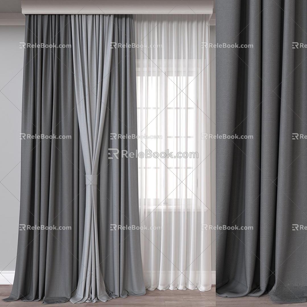 Modern Curtains 3d model