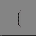 Traditional Bow Weapon With Red And Black Color Decorative Curved Shape And Grip Details