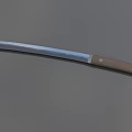 Traditional Long Sword With Silver Sharp Blade And Wooden Handle Design 3d model