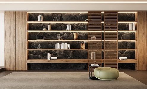 Open bookcase bookshelf 3d model