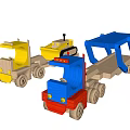 Colorful Wooden Electric Toy Construction Trucks And Trailers For Kids