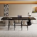 -Ji Feng Big Board Table Tea Table and Chair Combination Tea Table Tea Table Tea Room Tea Table 3d model