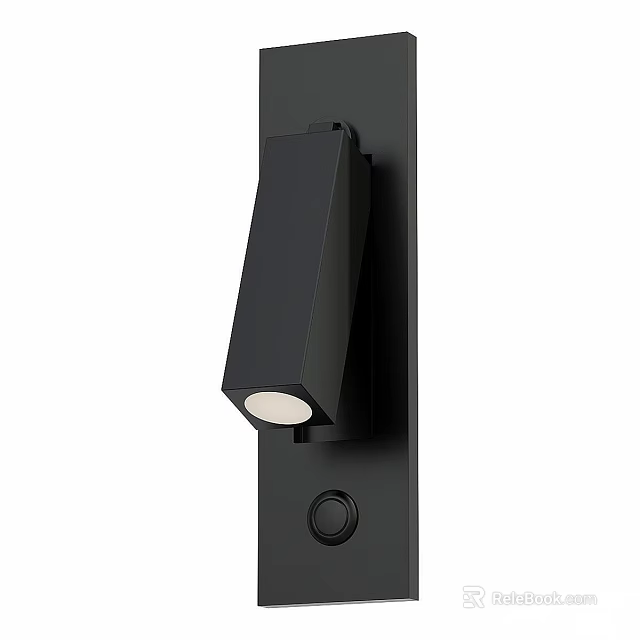 Sleek Black Contemporary Wall Light With Minimalist Design LED For Living Room 3d model 