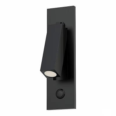 Sleek Black Contemporary Wall Light With Minimalist Design LED For Living Room 3d model