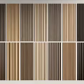 Assorted Wall Panel Styles with Warm Wood Tones and Vertical Slat Designs