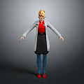 Game Movie Character Featuring Blonde Hair White Lab Coat Red Blouse And Red Shoes