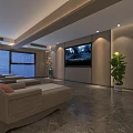 Modern SPA Sauna Interior Design With Comfortable Loungers Wooden Walls Gray Flooring And Plants
