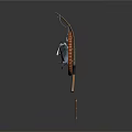 Traditional Hunting Tools Display With Woven Shield Fish Pattern Wooden Handle And Arrows