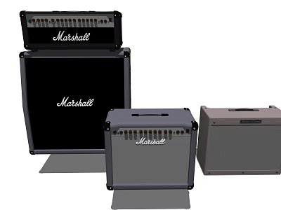 Marshall Premium Audio Speakers With Multiple Sizes And Classic Design 3d model