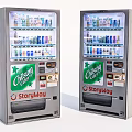 Modern Beverage Vending Machines As Commercial Equipment Displaying Diverse Drinks Inside