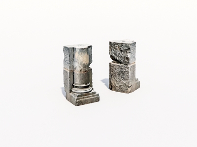 Old stone column gravel pillar 3d model