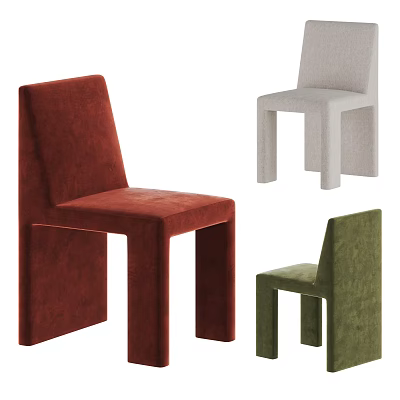 Multicolor Single Chair With Modern Minimalist Velvet Upholstered Design For Home Decor 3d model