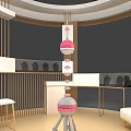 Chow Tai Seng Jewelry Elegant Exhibition Booth With Curved Structure Display Cabinets And Modern Decor