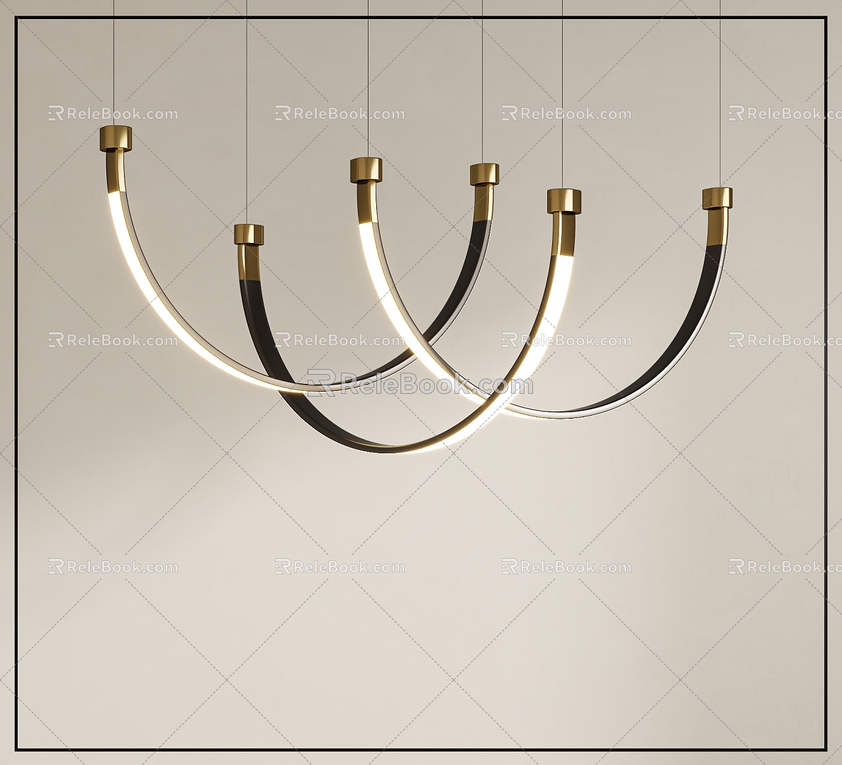 Metal chandelier 3d model