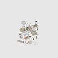 Elegant Decorative Ornament Set With Floral Arrangement Fragrance Bottles Candles Trays And Books