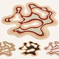 Modern Decorative Shaped Rug With Irregular Abstract Pattern And Multiple Color Options 3d model