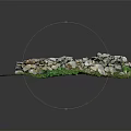 Rustic Stone Wall In Natural Garden Setting With Lush Green Grass And Plants