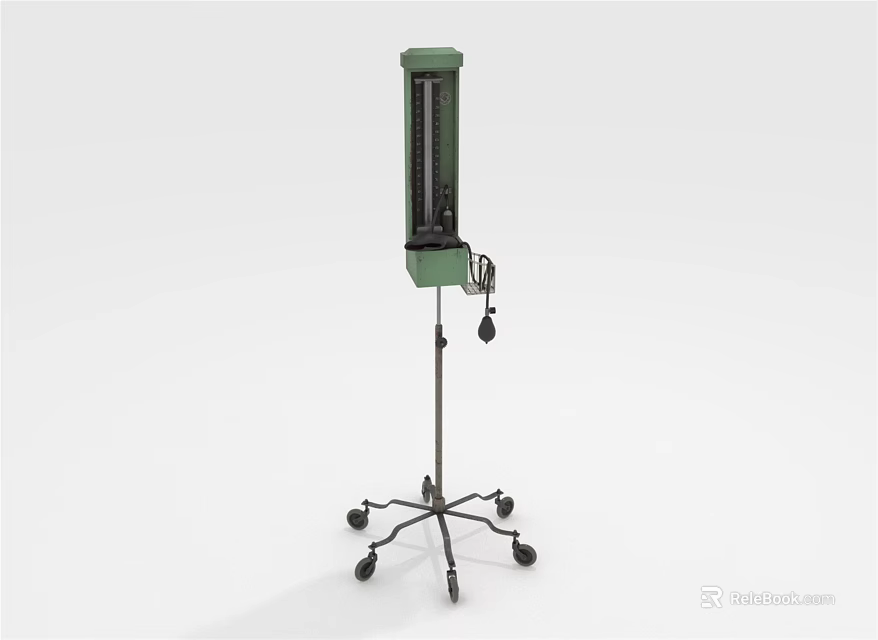 Professional Green Standing Commercial Equipment With Stable Wheeled Stand And Mobile Base 3d model 