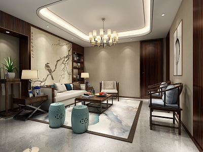 New Chinese Living Room Living Room 3d model