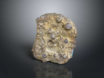 Natural Stone and Wood Decorative Item with Rough Textured Surface and Organic Shape 3d model