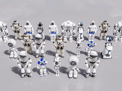 Smart Machines Featuring Multiple Robot Designs with Diverse Styles and Shapes 3d model