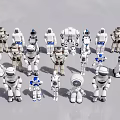 Smart Machines Featuring Multiple Robot Designs with Diverse Styles and Shapes 3d model