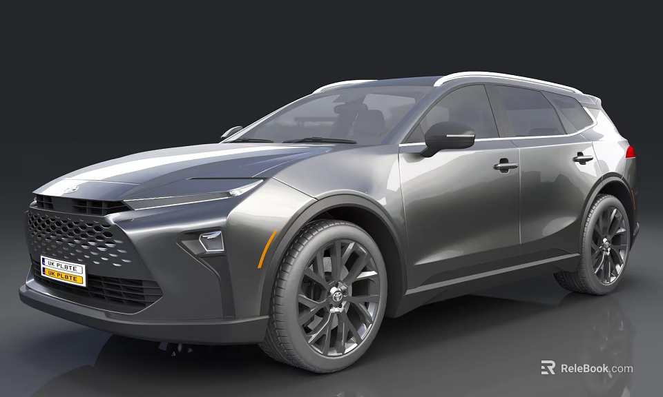 Silver Contemporary SUV Exterior With Sleek Front Face Alloy Wheels And Body Lines 3d model 
