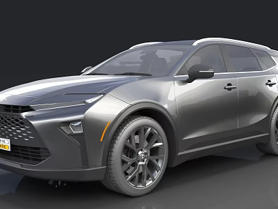 Silver Contemporary SUV Exterior With Sleek Front Face Alloy Wheels And Body Lines 3d model