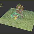 Traditional Red Brick Tower Structure With Pointed Gray Roof And Green Grassy Surroundings