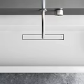 Modern Bathroom Vanity With Backlit Mirror Wooden Cabinet And White Countertop