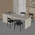 Modern Dining Table and Chair Combination Dining Chair Single Chair Dining Table 3d model