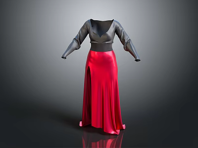 Women's Skirt Long Robe Long Skirt Ethnic Costume Ethnic Minority Ethnic Minority Costume Women Model Women 3d model