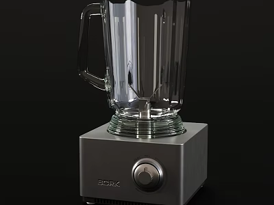 SOXX Kitchen Blender with Transparent Glass Jar and Gray Base Control Knob 3d model