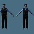 Tech Exhibition Hall Showcasing Police Model Displays With Blue Shirts Black Vests And Uniforms