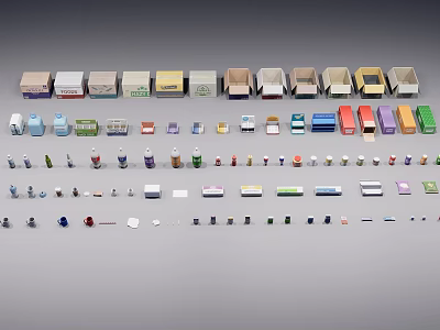 Various Wine Bottles And Wine Glasses Collection Display In Different Styles Arranged Neatly 3d model