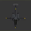 Gray Military Helicopter Model With Yellow Rotor Tips And Black Windows