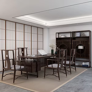 New Chinese Meeting Room Main Chart 3d model