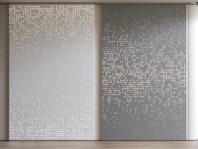 Modern Perforated Panel Design With Geometric Dot Patterns For Interior Decor 3d model