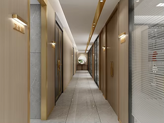 New Chinese Aisle Office Aisle 3d model