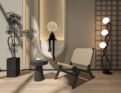 Living room sofa floor lamp 3d model