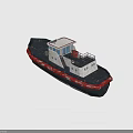 Vintage Rusty Tugboat With White Cabin Blue And Red Hull Details