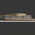 Modern Residential Building Design With Geometric Exterior Wooden Facade And Large Glass Windows