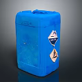 Blue Square Plastic Household Storage Container With Warning Labels For Daily Use 3d model