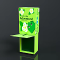 Kids Fun Adventure Green Paper Display Stand With White Flower Decorations